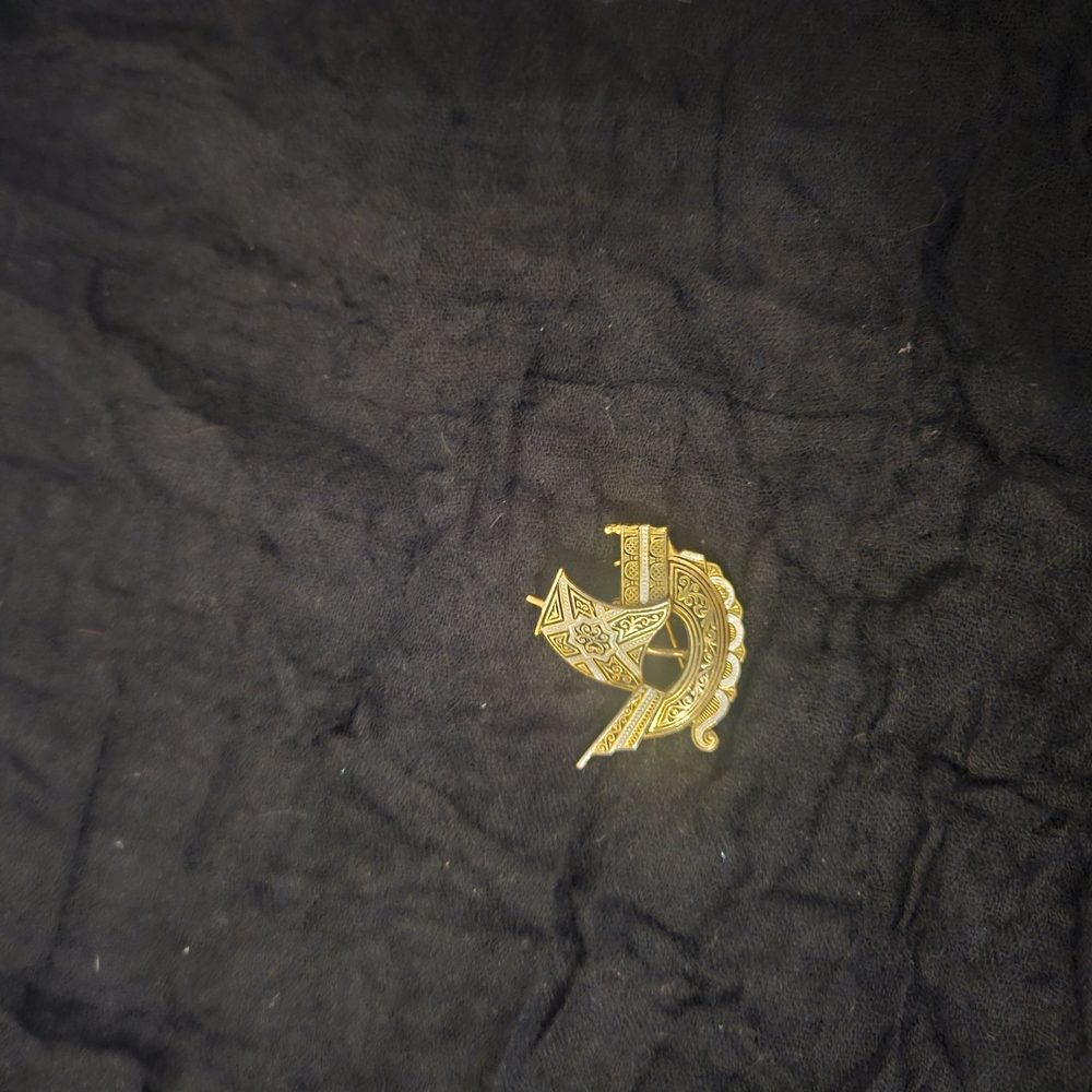 Gold Brooch with Intricate Design